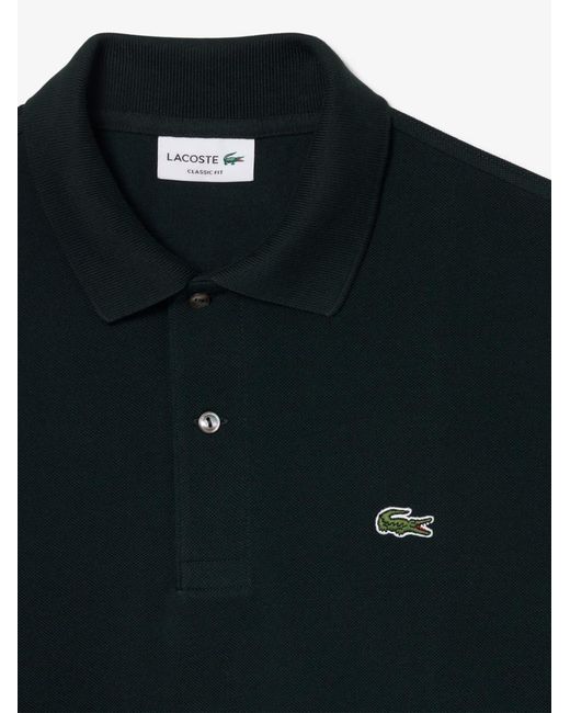 Lacoste Black Classic Fit Long Sleeve L.12.12 Polo for men