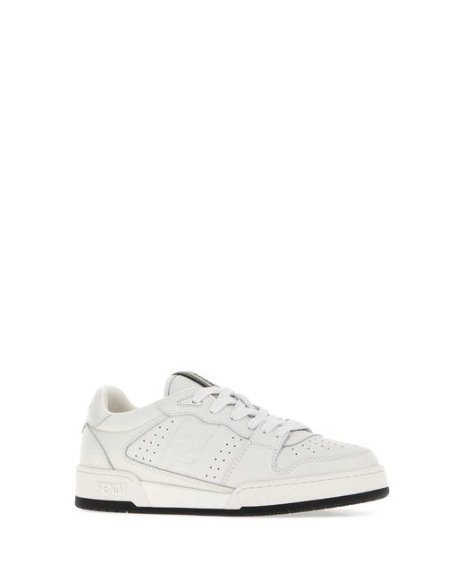 Fendi White Match Vitello Logo