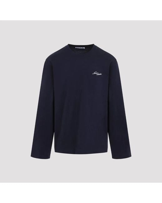 Acne Blue Dark Ls T-Shirt for men