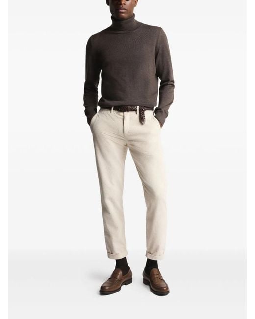 Fay Gray Rolled Neck Ribbed Sweater for men