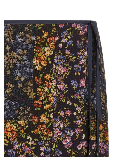 Dries Van Noten Black Patchwork Wrap Skirt