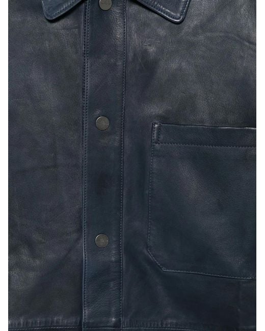 Peuterey Blue Todd Leather Jacket