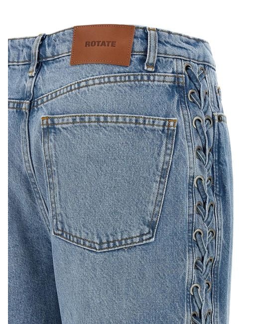 ROTATE BIRGER CHRISTENSEN Blue 'Twisted Lacing' Jeans