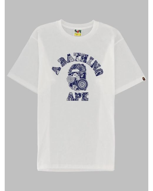 A Bathing Ape White T-Shirt "Japanese Art" for men