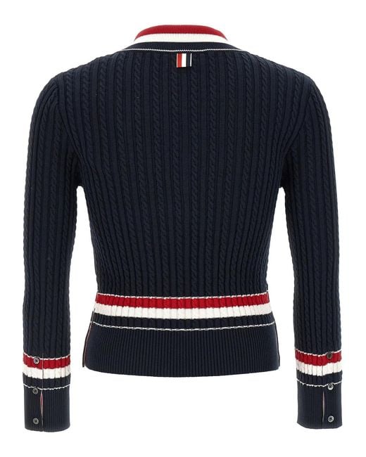 Thom Browne Blue Rwb Intarsia Sweater for men