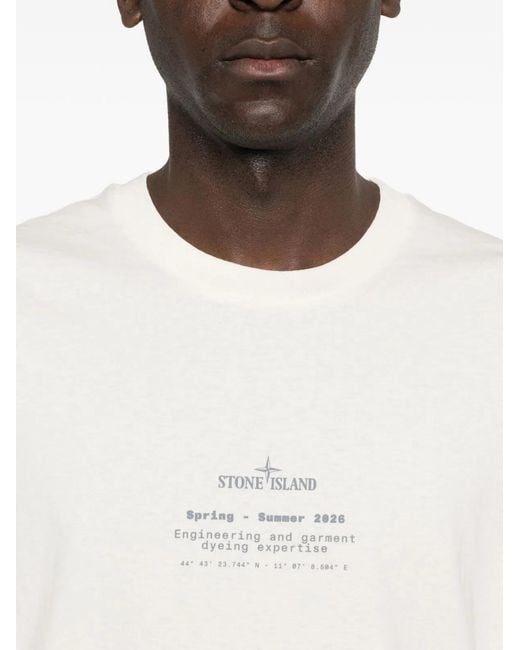 Stone Island White Cotton T-Shirt for men
