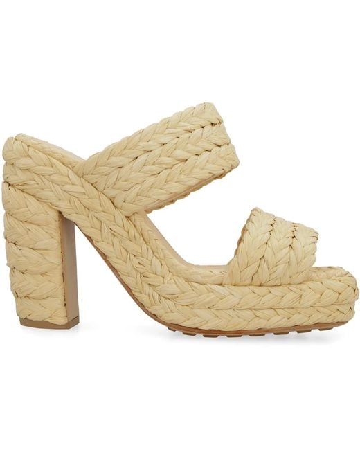 Bottega Veneta Metallic Canalazzo Raffia Mules