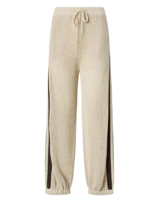 Pinko White Oyster Cotton Trousers