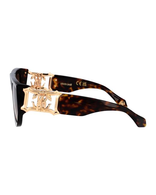 Roberto Cavalli Brown Havana Acetate And Metal Sunglasses