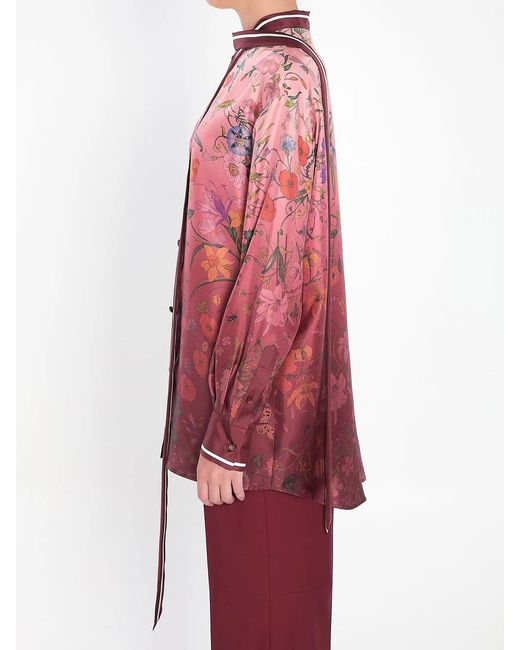 Gucci Red Printed Silk Shirt