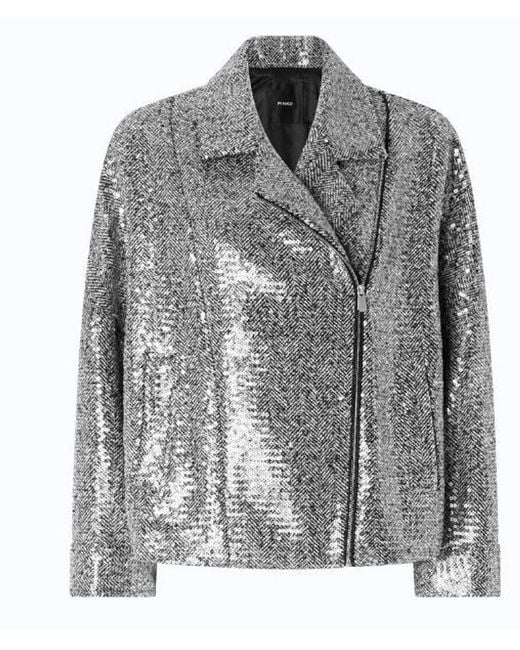 Pinko Gray Stretch Cotton Jacket