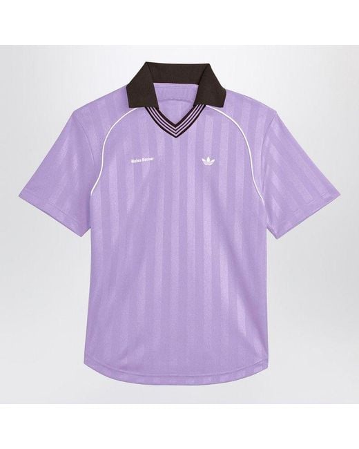 Adidas Purple Lilac Jacquard Football Tshirt