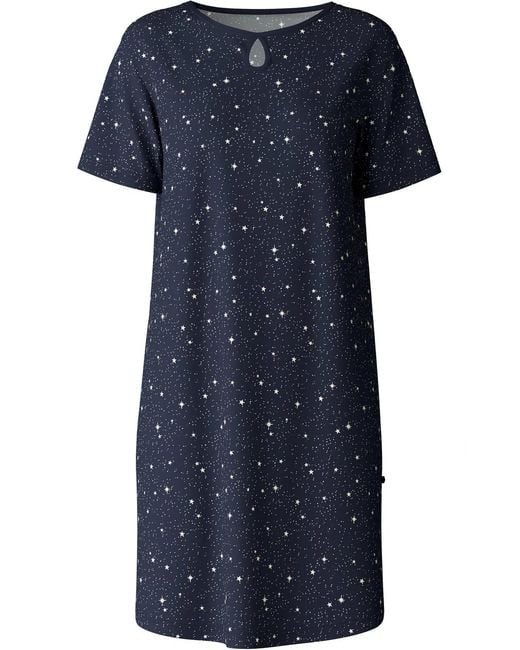 Calida Blue Cotton Sleepshirt Pajamas