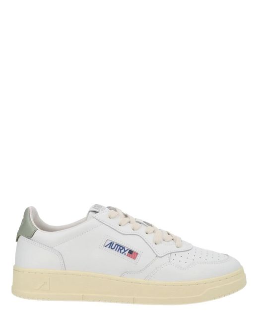 Autry White "Medalist Low" Sneaker for men