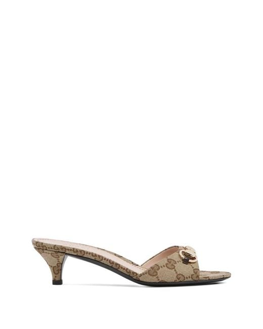 Gucci Natural Gg Motif Mules