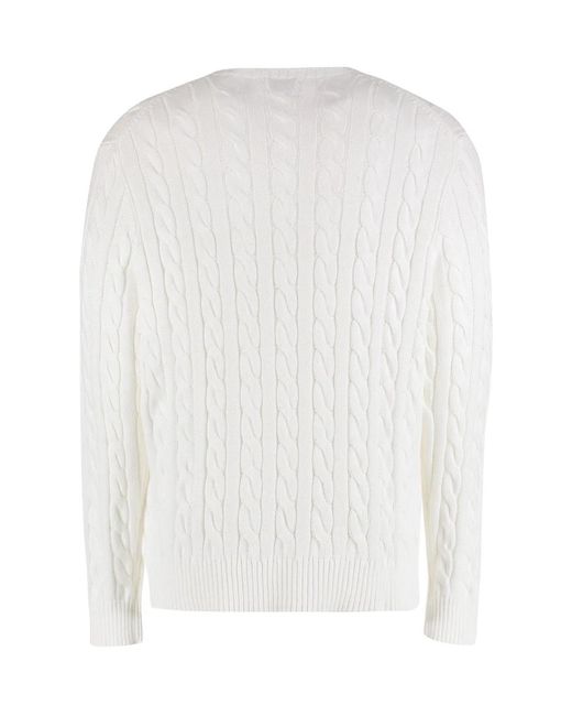 Polo Ralph Lauren White Plaited Cotton Jersey for men