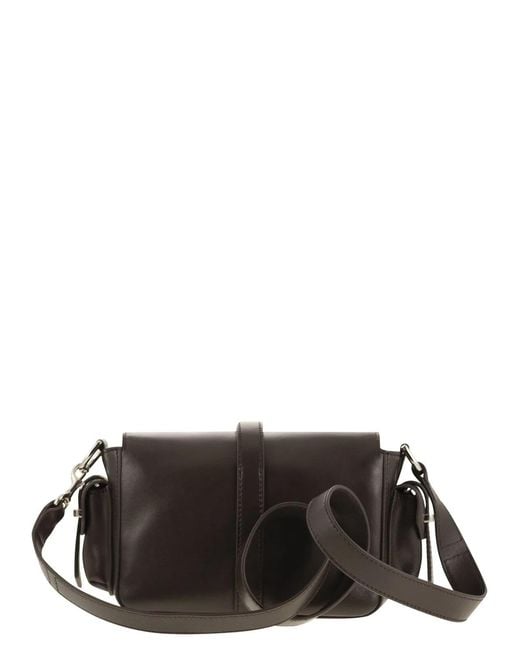 Hogan Black Small Leather Flap Bag