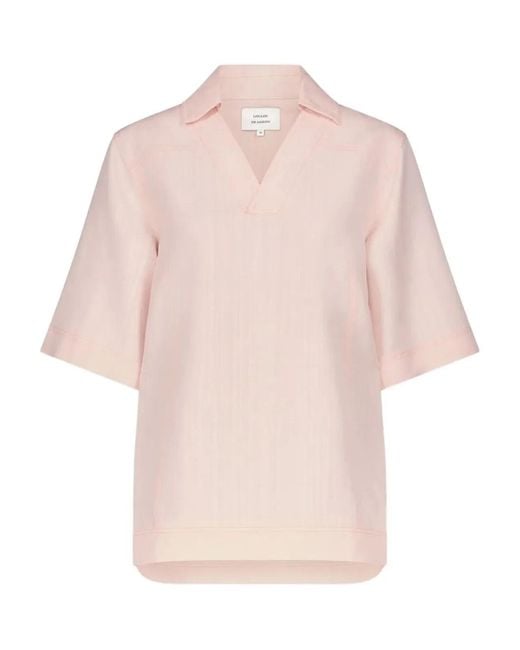 Loulou de Saison Pink "Ermo" Oversized Polo Shirt