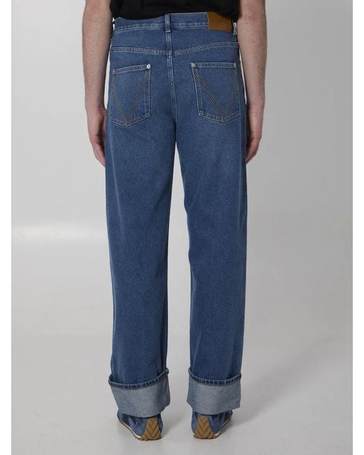 Bottega Veneta Blue Medium Turned-Up Jeans for men
