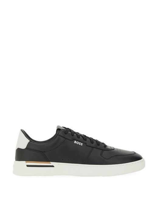 Boss Black Leather Sneaker for men