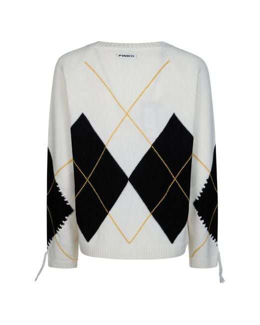 Pinko Black Berna Pull Argyle Traforato