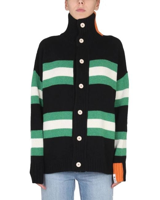 RIGHT FOR Green Turtleneck Cardigan