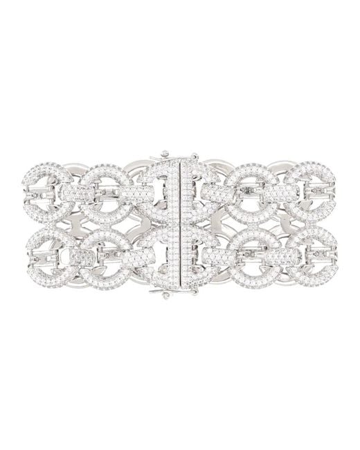 Self-Portrait White "Double Crystal" Bracelet