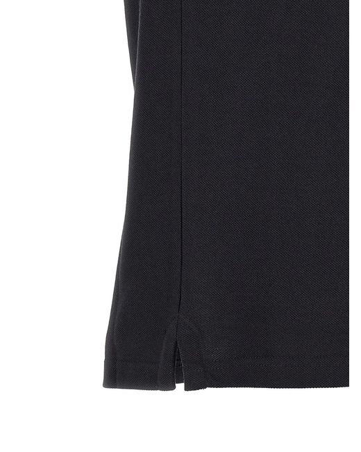Moncler Black Tricolor Trim Polo Shirt for men