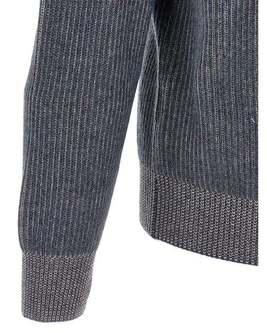 Brunello Cucinelli Gray Vanisé Cashmere Cardigan for men