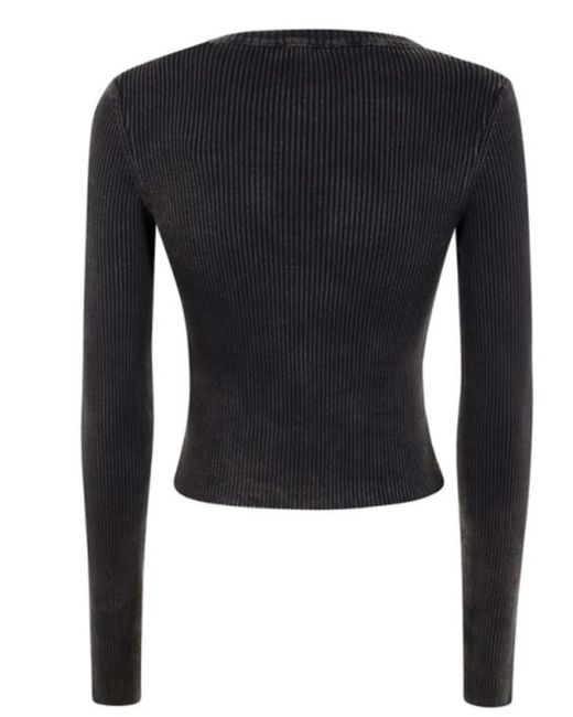 DIESEL Blue M-Anchor-A Ribbed Long-Sleeve Top