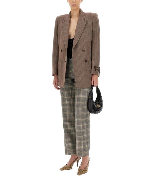 Gucci Brown Herringbone Wool Jacket