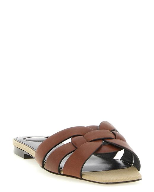 Saint Laurent Brown 'Tribute' Mules