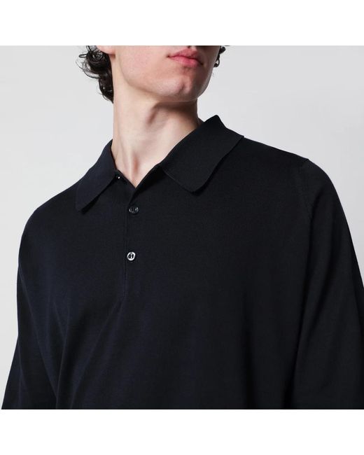 John Smedley Black Finchley Polo for men