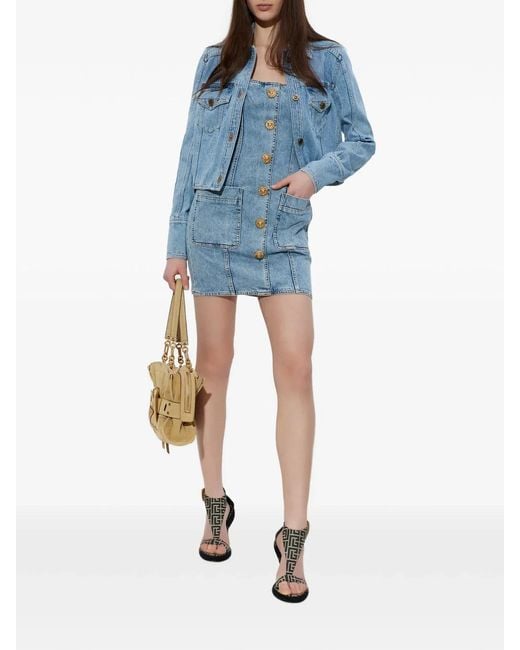 Balmain Blue Cotton Denim Jacket