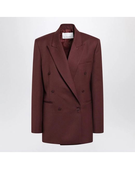 Frankie Shop Brown Monterey Burgundy Structured Woolblend Jacket