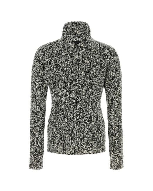 Dolce & Gabbana Black Dolce & Gabbana Two-Tone Wool Blend Sweater for men