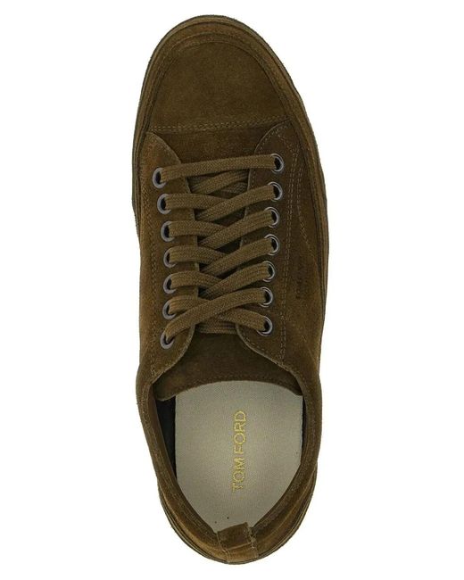 Tom Ford Green Suede "Dean" Sneakers for men