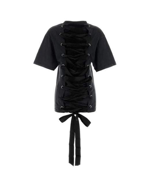 Balenciaga Black Lace-Up T-Shirt