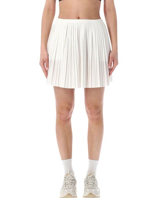 Nike White Pleated Mid-Rise Skirt