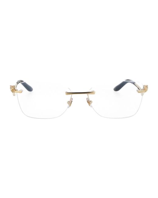 Cartier Metallic Eyeglasses Ct0120O 001 Transparent/17/145