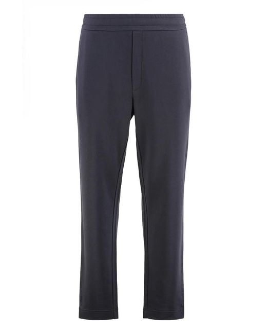 Moncler Blue Trousers Made Of Cotton Blend for men