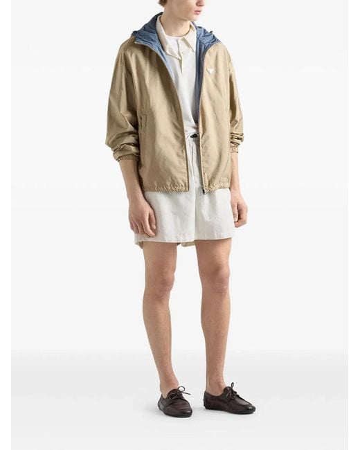 Prada Natural Windbreaker With Hood for men