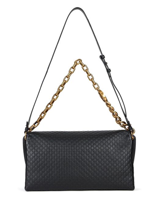 Gucci Black Leather Large Shoulder Bag