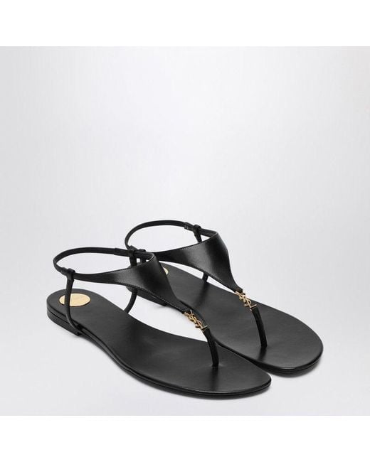 Saint Laurent Cassandra Sandals in Black Lyst