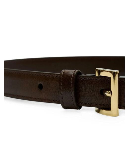 Prada White Slim Leather Belt With Logo