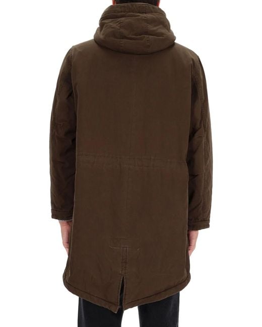 Aspesi Brown Hooded Parka for men