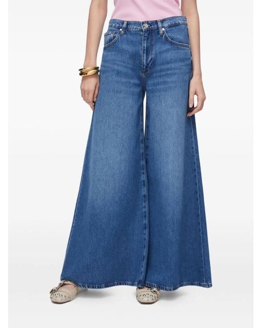 Liu Jo Blue Washed Denim Jeans Wide Leg