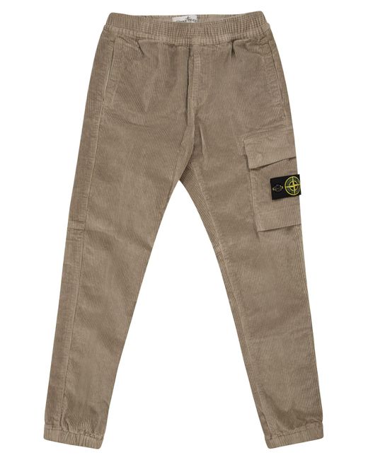 Stone Island Gray Cargo Trousers With Pocket And Badge