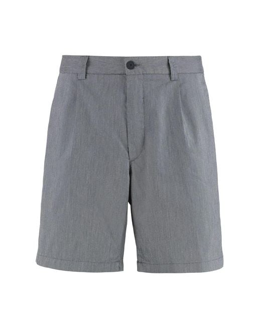 Boss Gray Cotton Blend Bermuda Shorts for men