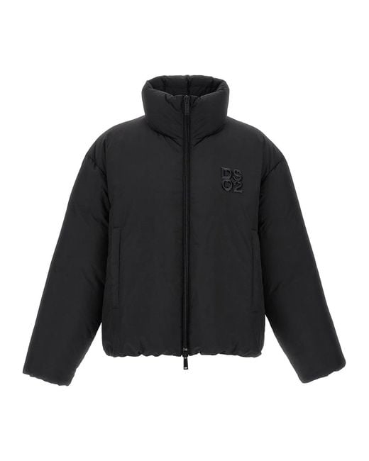 DSquared² Black 'Ball Nylon Puffer' Down Jacket for men